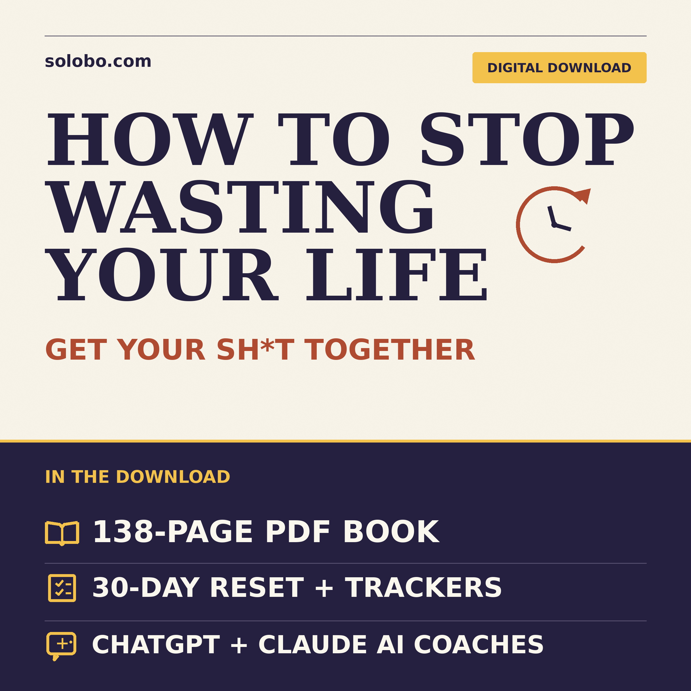 How to Stop Wasting Your Life: PDF Book + AI Coaches How to Stop Wasting Your Life: PDF Book + AI Coaches